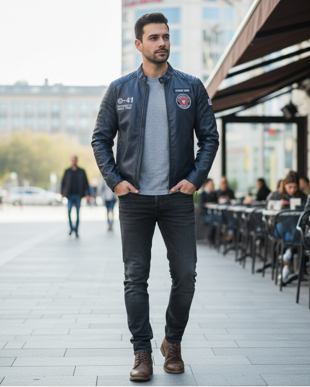 Men's Leather Jacket - Esrange
