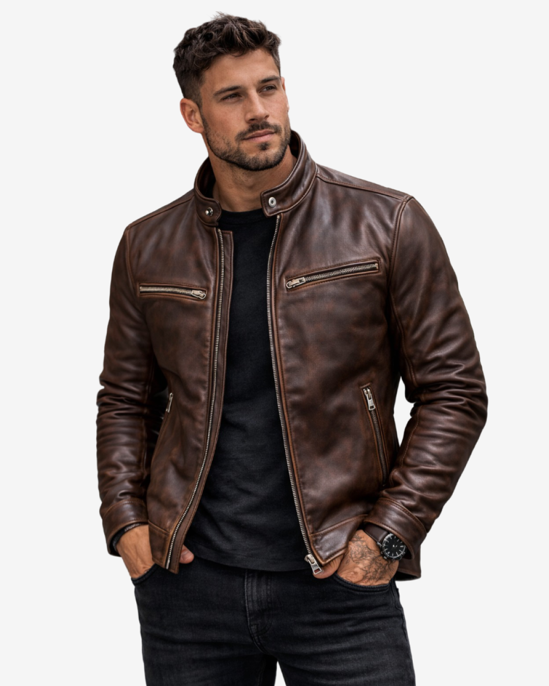 Men's Leather Jacket - Bargen