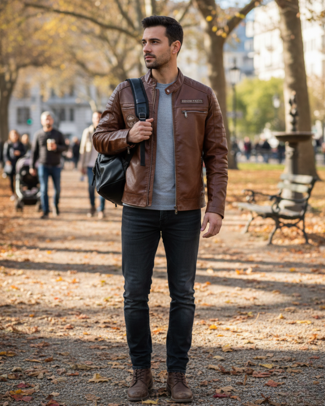 Men's Leather Jacket - Vienna
