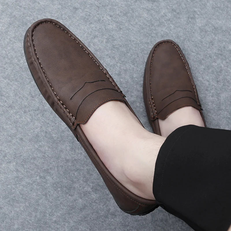 Corvane Faux Leather Loafers