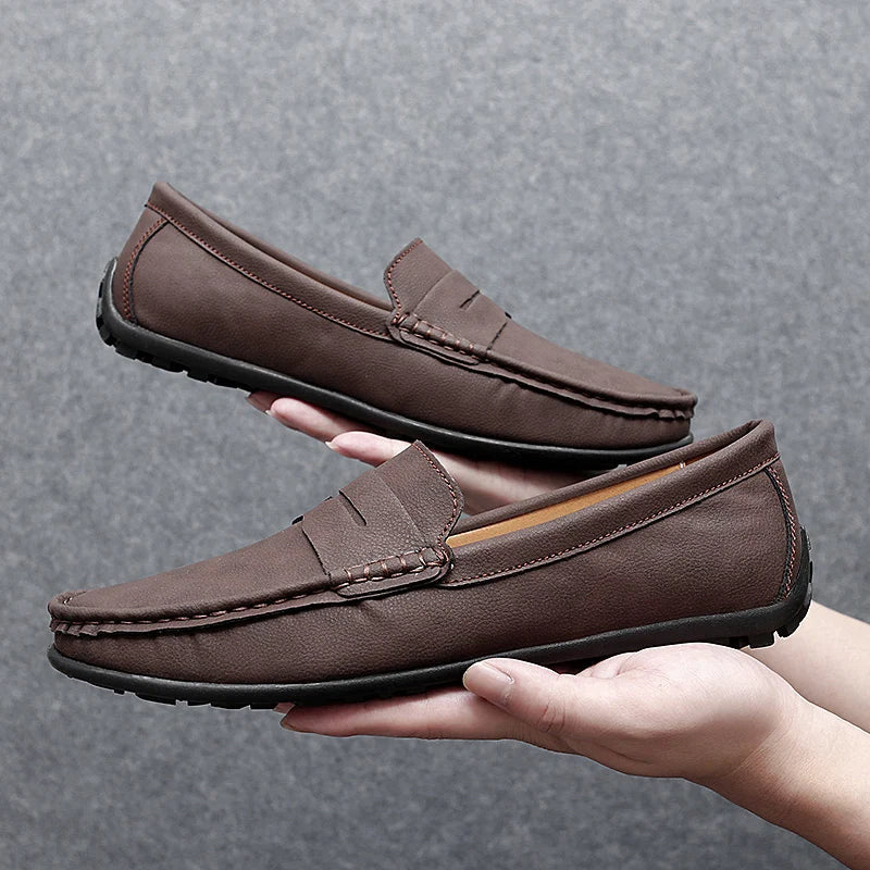 Corvane Faux Leather Loafers