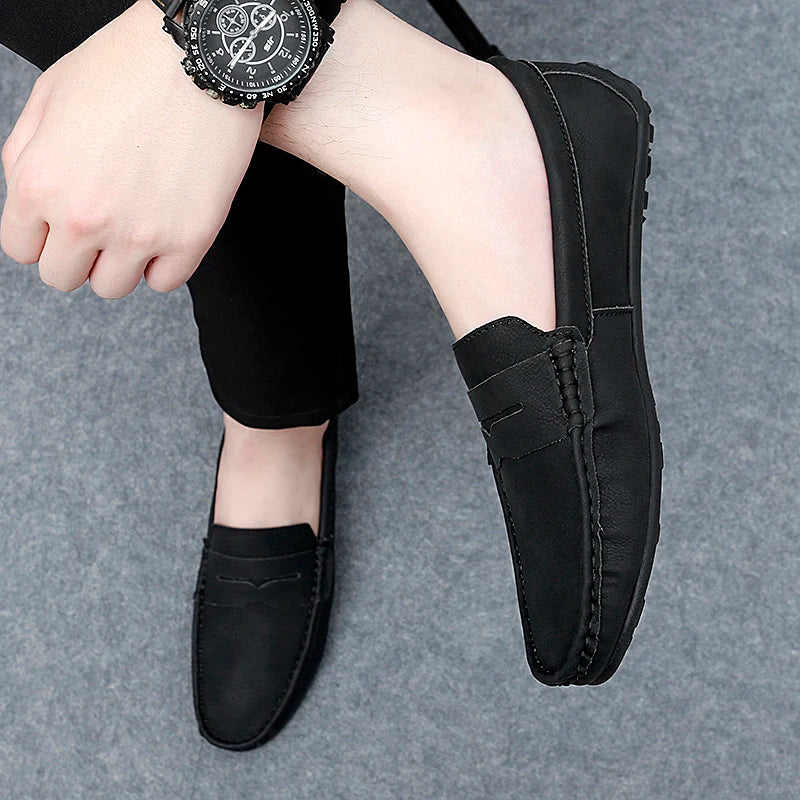 Corvane Faux Leather Loafers