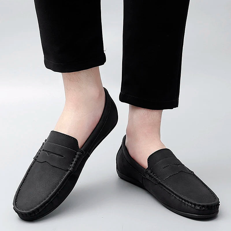 Corvane Faux Leather Loafers