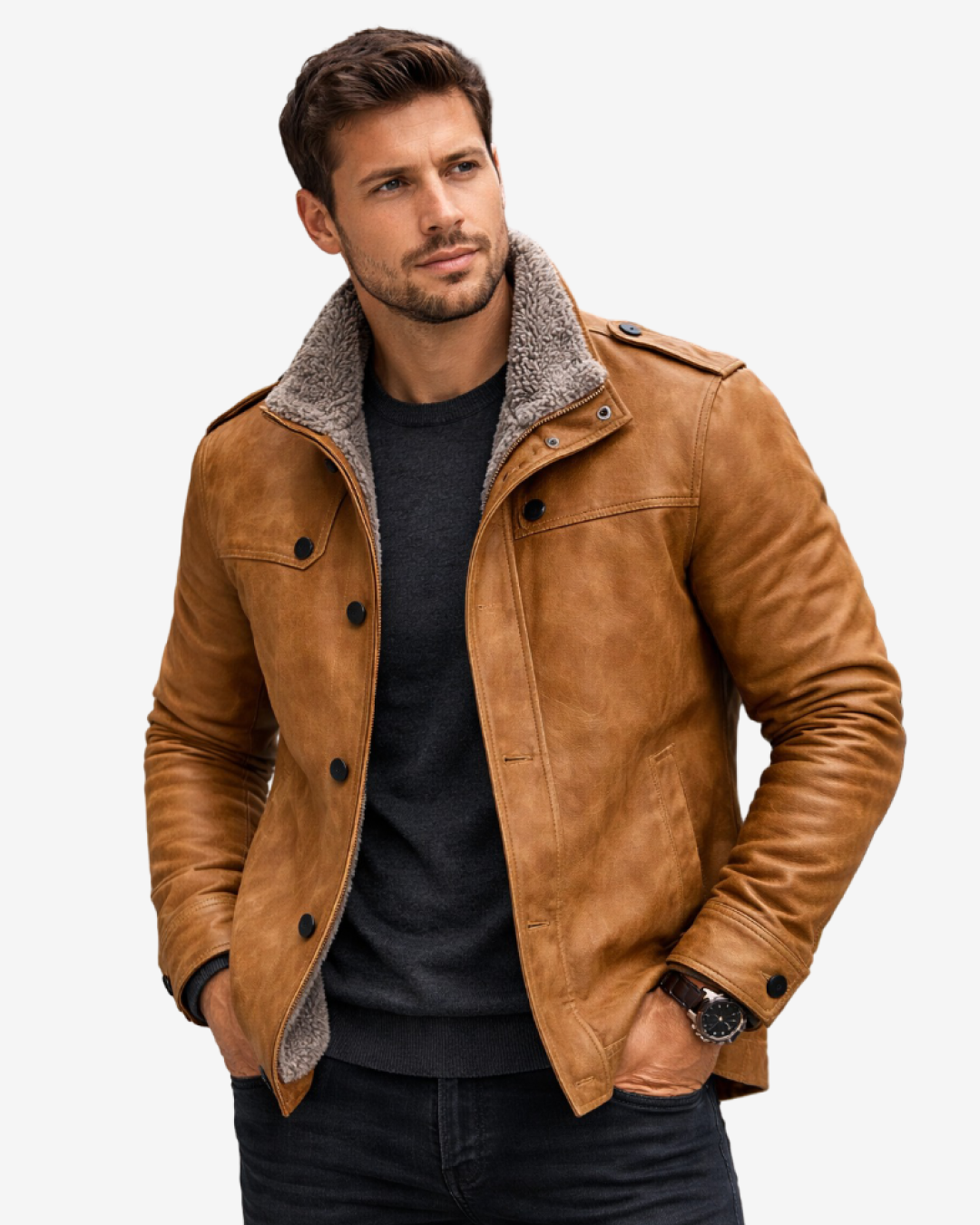 Men's Leather Jacket - Voloma