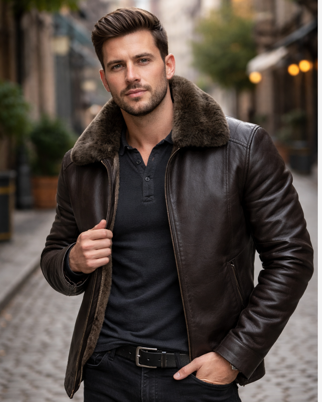 Men's Leather Jacket - Stockholm