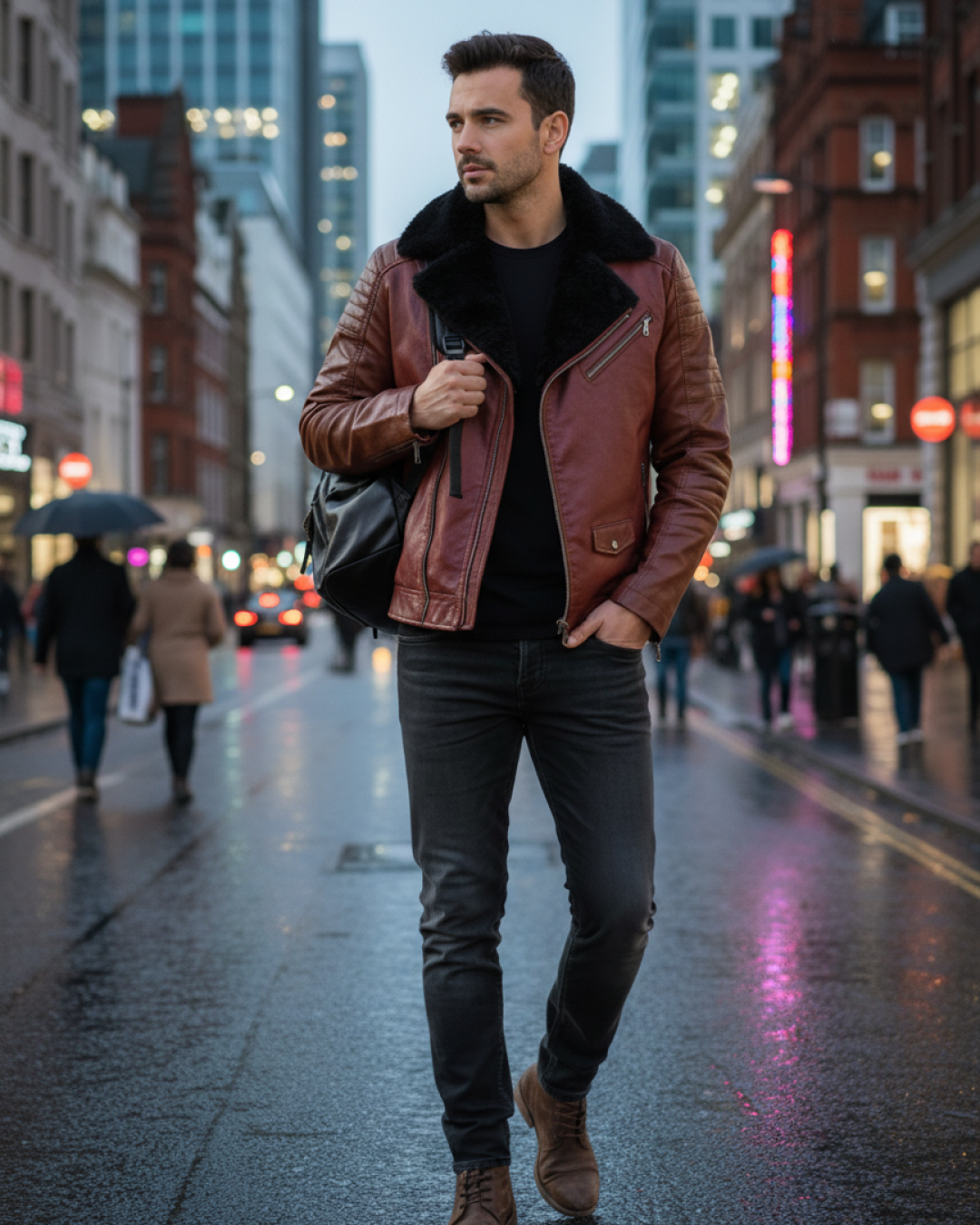 Men's Leather Jacket - Moscow